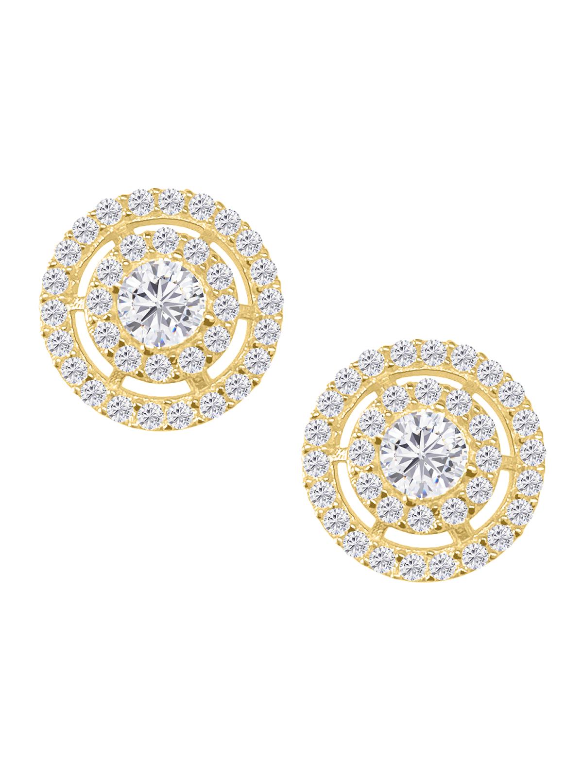 Damenohrringe aus echtem Gelbgold mit Zirkonia - Heather | Produktansicht