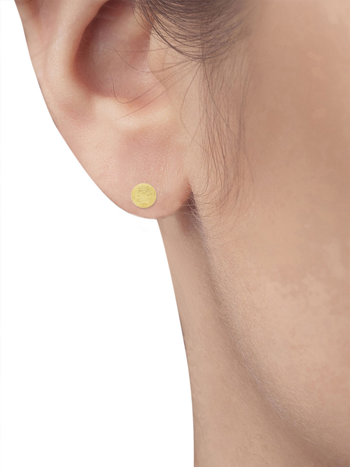 Damenohrringe aus echtem Gelbgold mit Eismattierung am Damenohr - Justina | Skintype