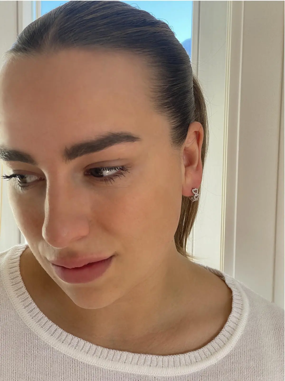 Saonara | Creolen aus echtem Sterlingsilber mit Zirkonia | Ansicht 4