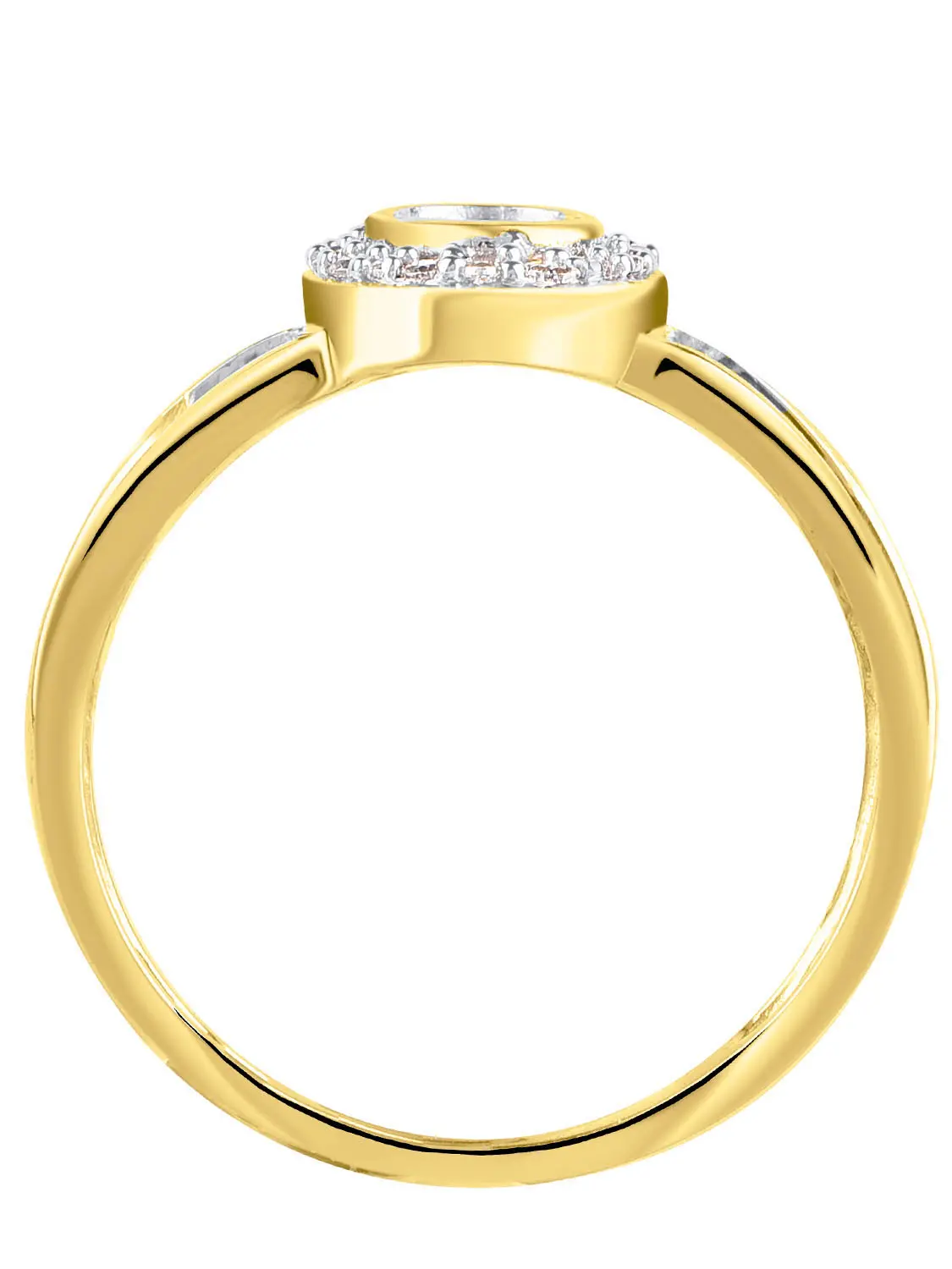 Ring aus echtem Gelbgold mit Diamant - Jana | Vorderansicht