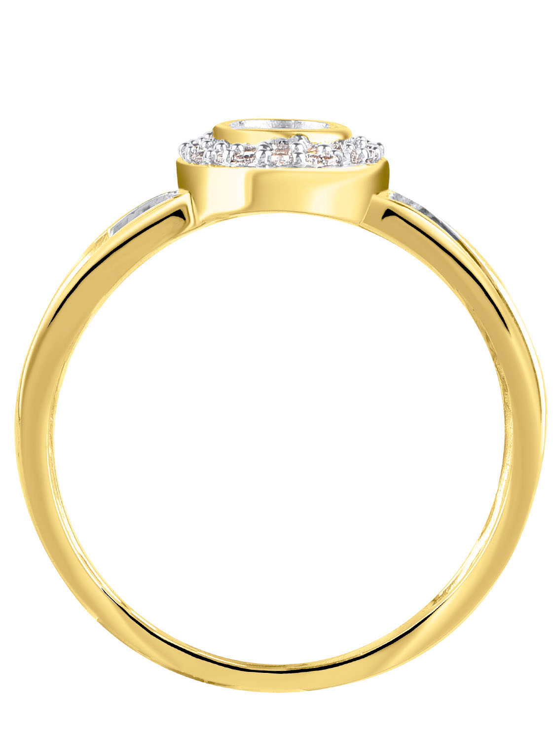 Ring aus echtem Gelbgold mit Diamant - Jana | Vorderansicht