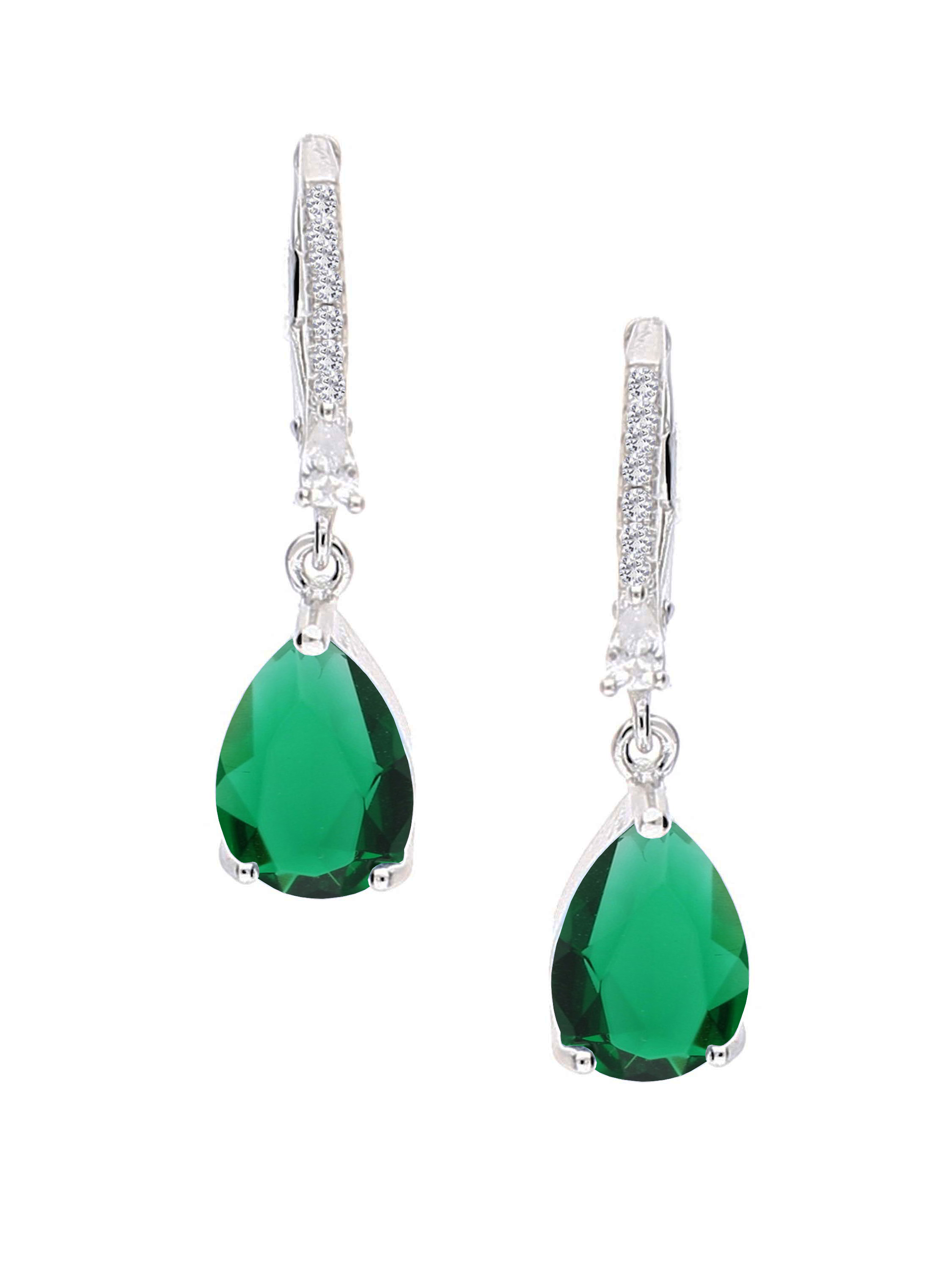 Nadine - Zirkonia Ohrhänger 925 Sterlingsilber - Smaragdgrün