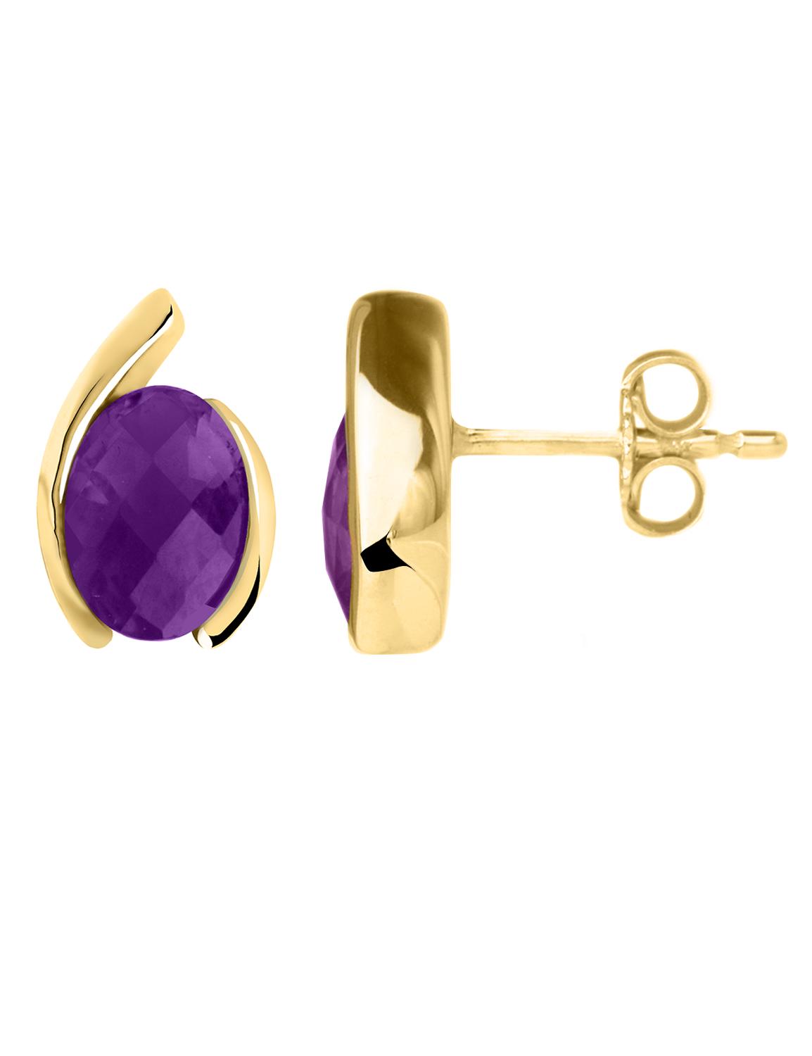 Ohrringe Damen Gold 585 mit Amethyst | Bellina Ohrringe Damen Gold 585 mit Amethyst | Bellina