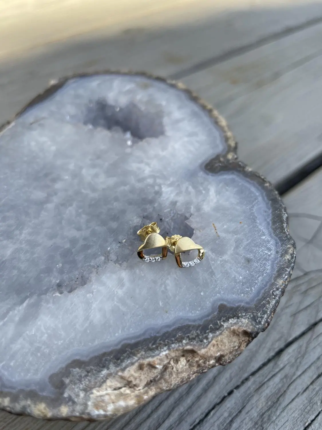 Sweet Valentine | Ohrringe aus echtem Gelbgold mit Zirkonia | Ansicht 5