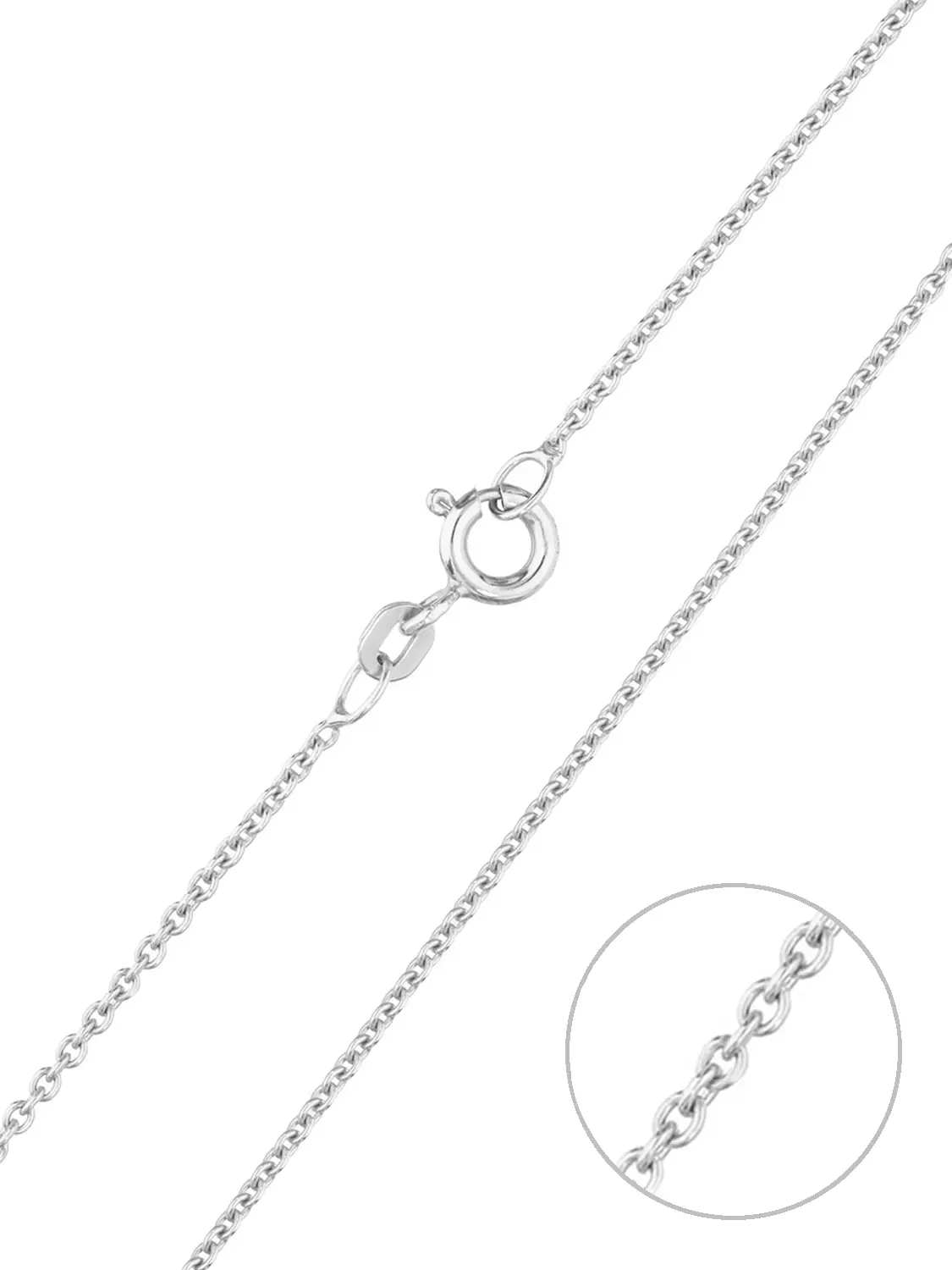 Kordoubt - Goldkette Weißgold Federring - Breite 1,5 mm - Länge 38 cm