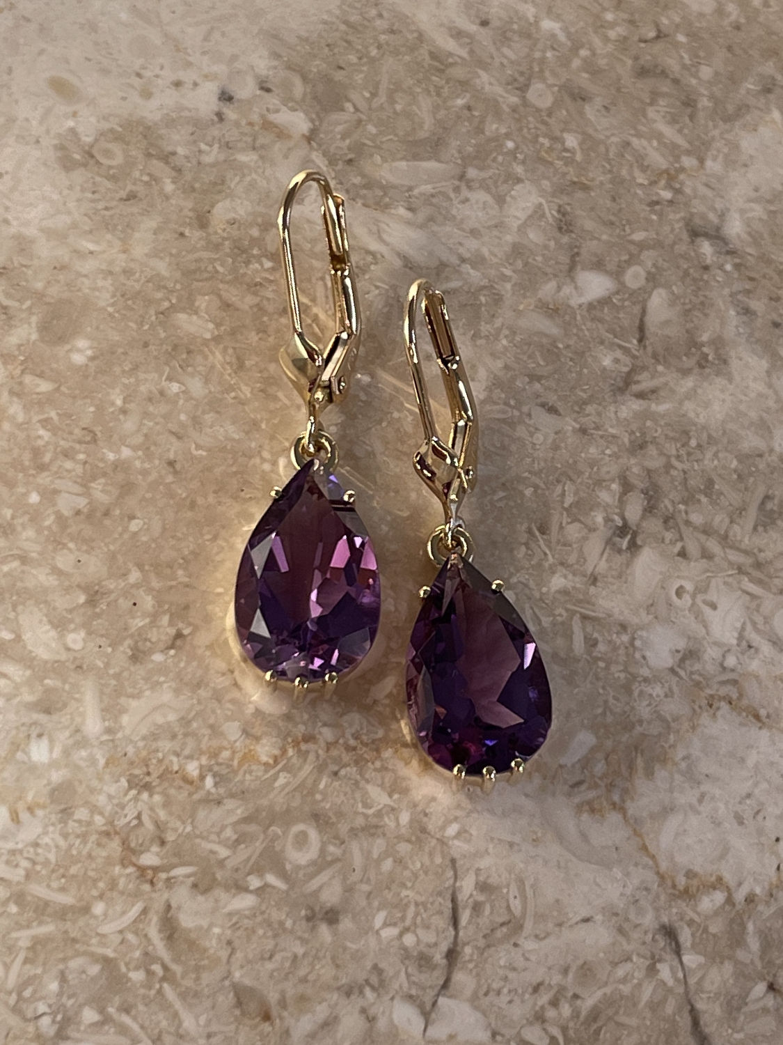 kaufen für lila Damen Amethyst | Edelstein-Ohrringe Gold Ajanta 585