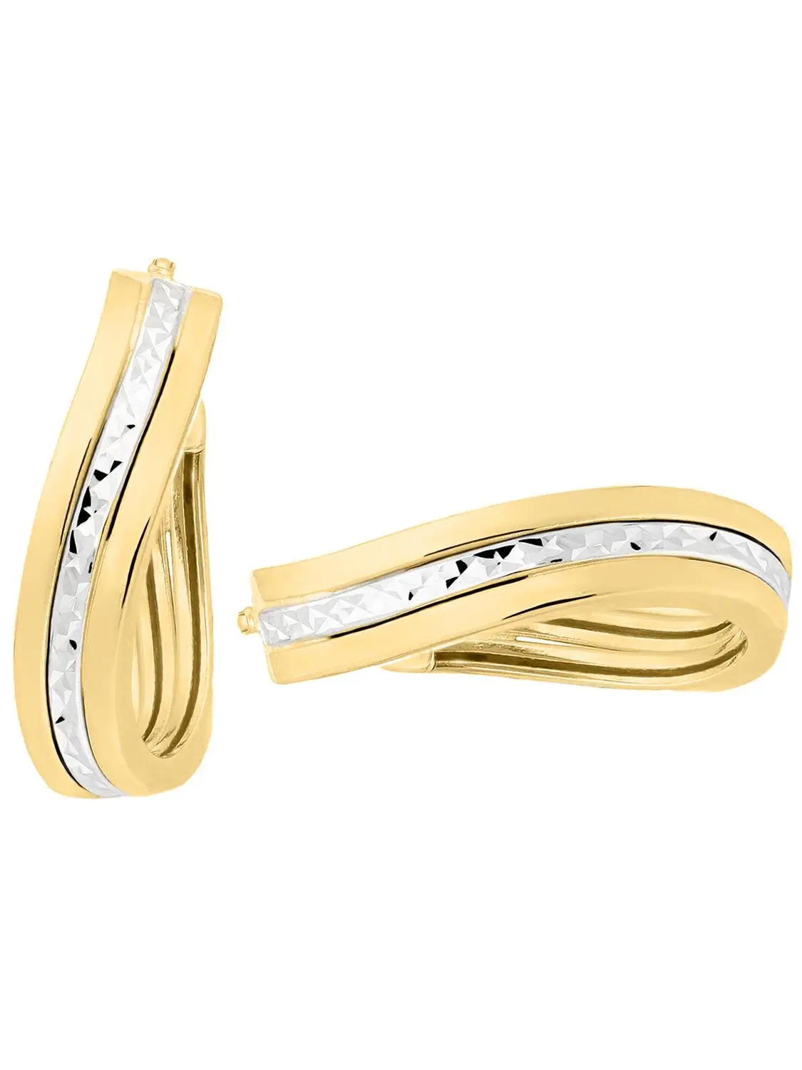 Eartwist | Creolen aus echtem Gelbgold & Weißgold | Ansicht 5