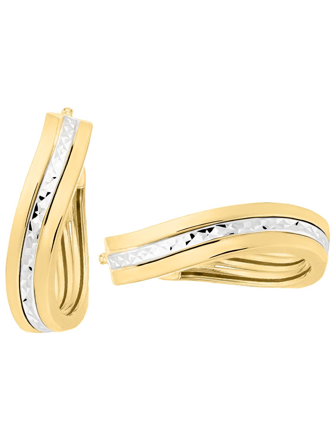 Eartwist | Creolen aus echtem Gelbgold & Weißgold | Ansicht 5