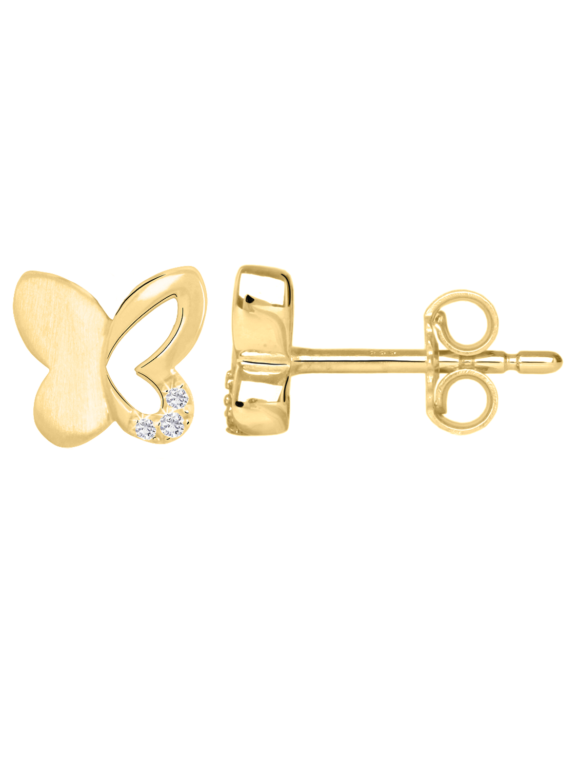 Ohrringe Kinder Gelbgold Zirkonia Gold – Sweet Butterfly