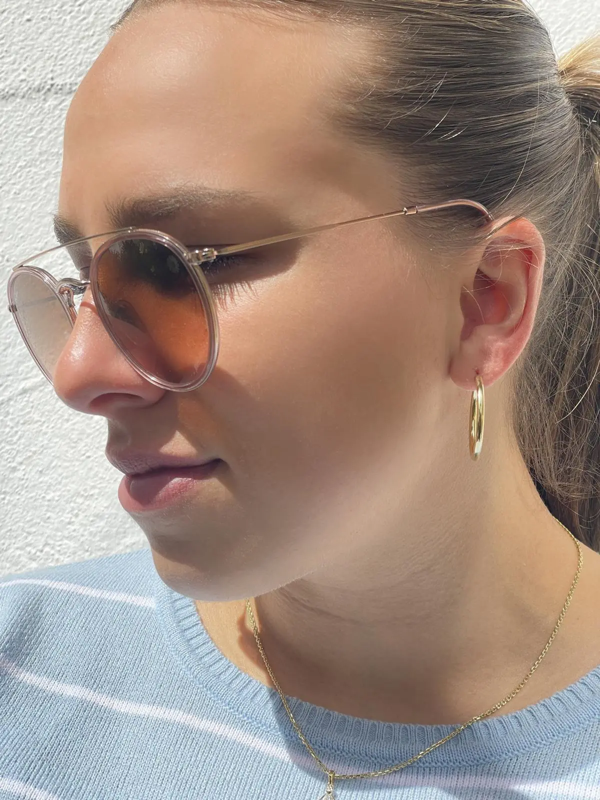 Paloma Blanca | Creolen aus echtem Gelbgold | Ansicht 3