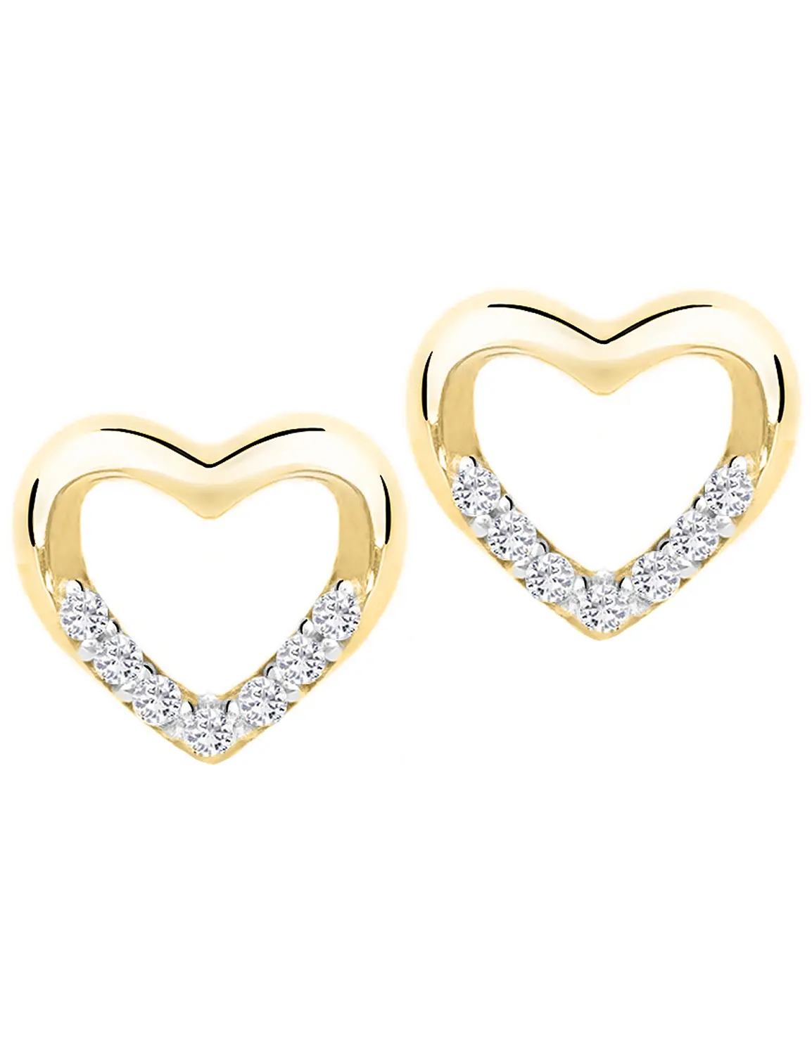Damenohrringe aus echtem Gelbgold mit Zirkonia - Fine | Produktansicht