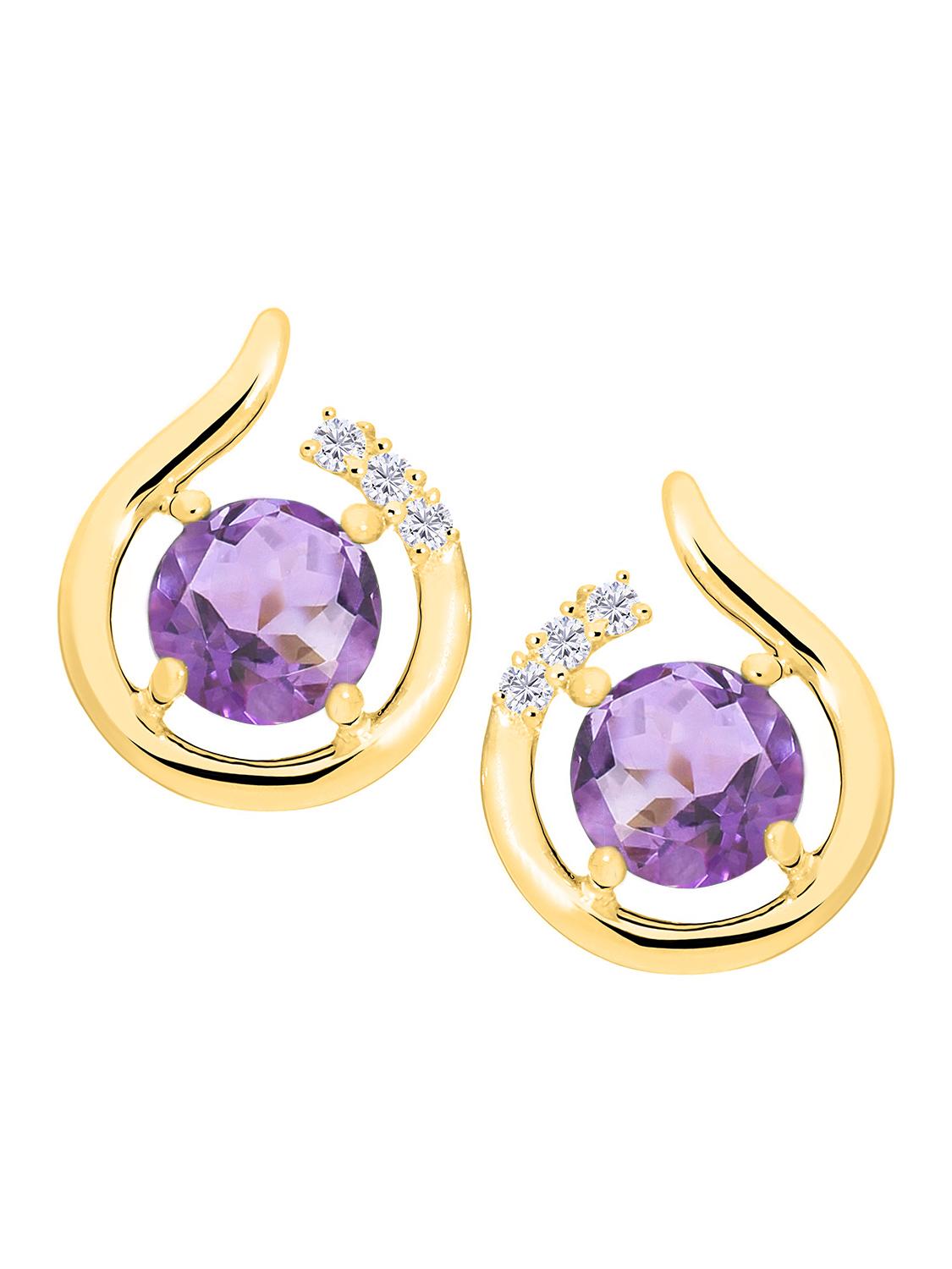 Sala - Amethyst Zirkonia Edelsteinohrringe 333 Gold