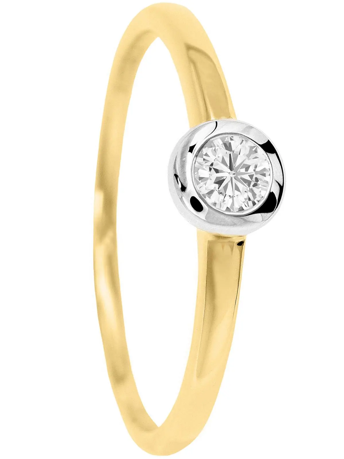 Gamma | Ring aus echtem Gelbgold mit Zirkonia | Ansicht 2