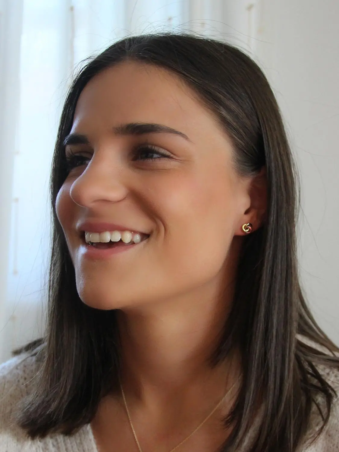 Margot | Ohrstecker aus echtem Gelbgold & Weißgold | Ansicht 2