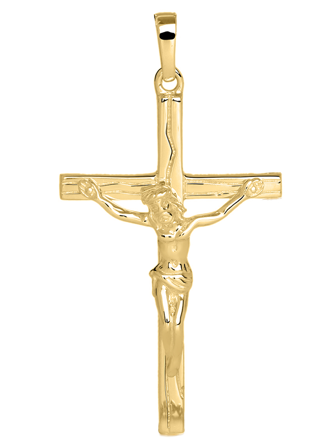 Kreuzanhänger für Damen aus echtem Gelbgold mit Zirkonia - Monaco | Produktansicht Kreuzanhänger für Damen aus echtem Gelbgold mit Zirkonia - Monaco | Produktansicht