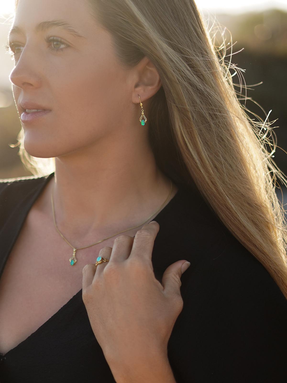 Our Joy - Damen Anhänger Gold 333 (8 Karat) mit Opal-Triplette