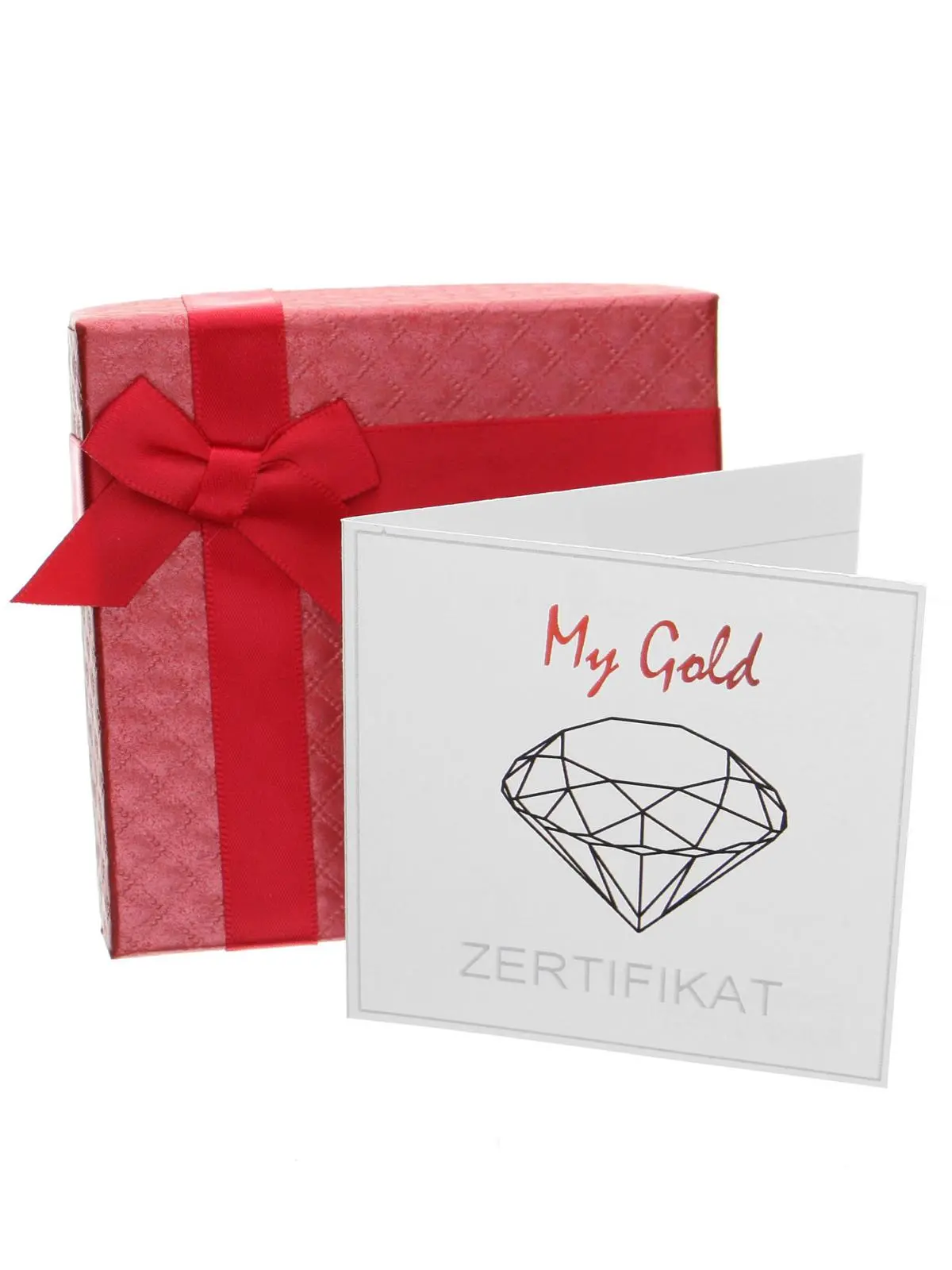Rote Geschenkschachtel mit schöner Satinschleife und Echtheitszertifikat | Verpackung Rote Geschenkschachtel mit schöner Satinschleife und Echtheitszertifikat | Verpackung