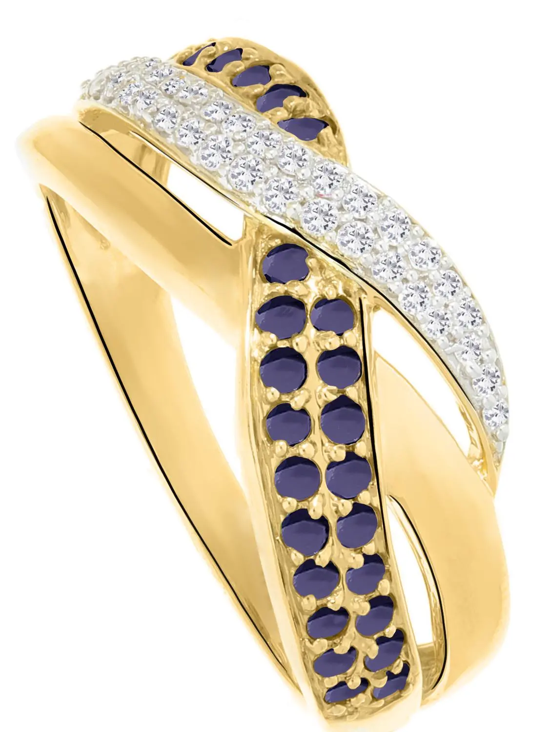Jacotte | Ring aus echtem Gelbgold - Saphir | Ansicht 1