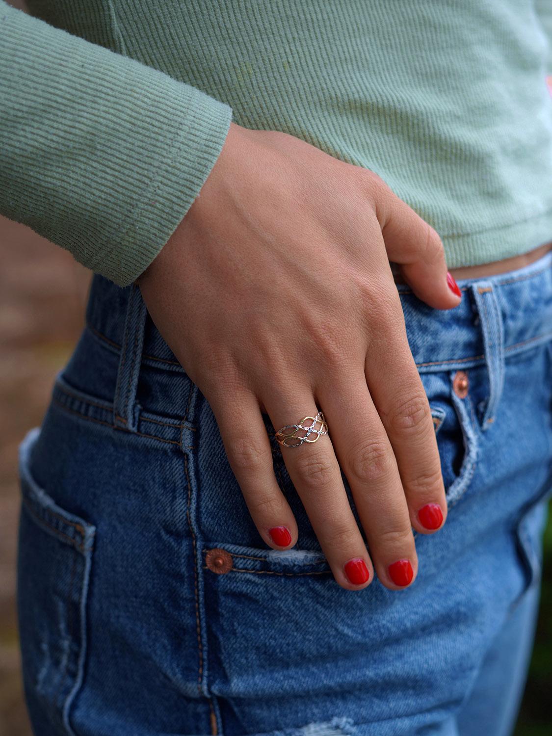 Emeni | Ring aus echtem Gelbgold & Weißgold | Ansicht 2