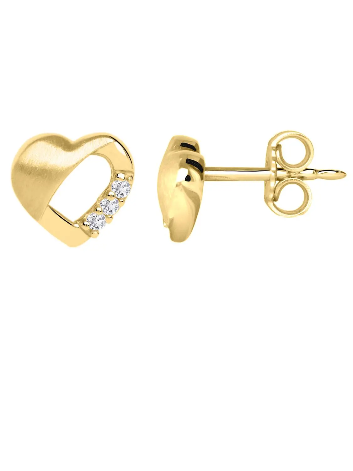 Sweet Valentine | Ohrringe aus echtem Gelbgold mit Zirkonia | Ansicht 6