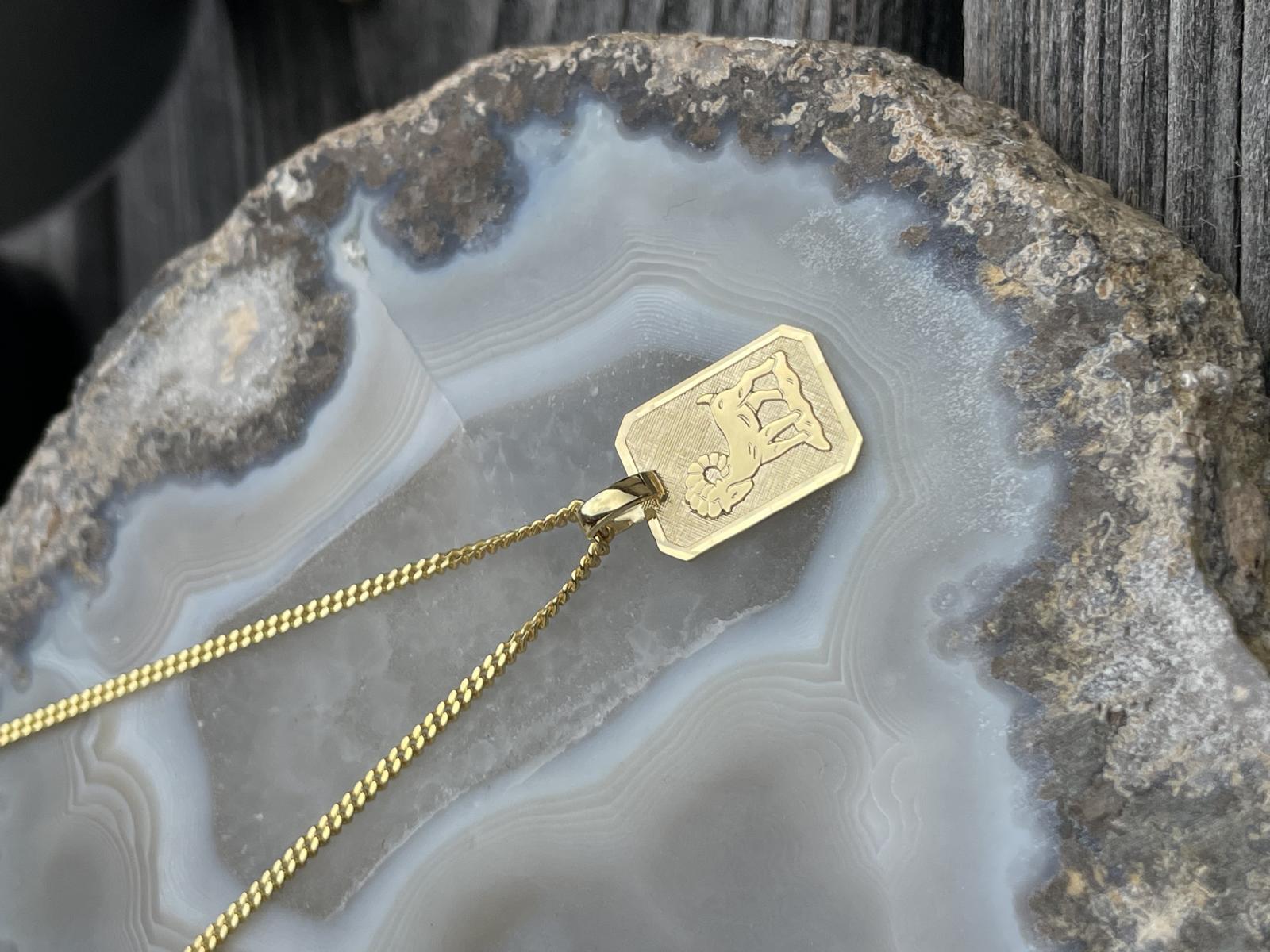 Gaudino - Damen & Herren WIDDER Sternzeichen Anhänger Gold 333