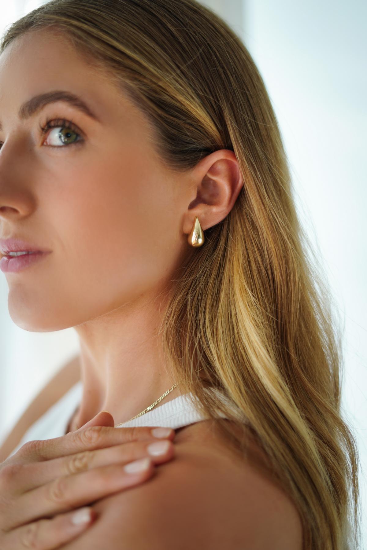 Ohrringe Damen Silber 925 ohne Stein Drop VERGOLDET | Wilshere Ohrringe Damen Silber 925 ohne Stein Drop VERGOLDET | Wilshere