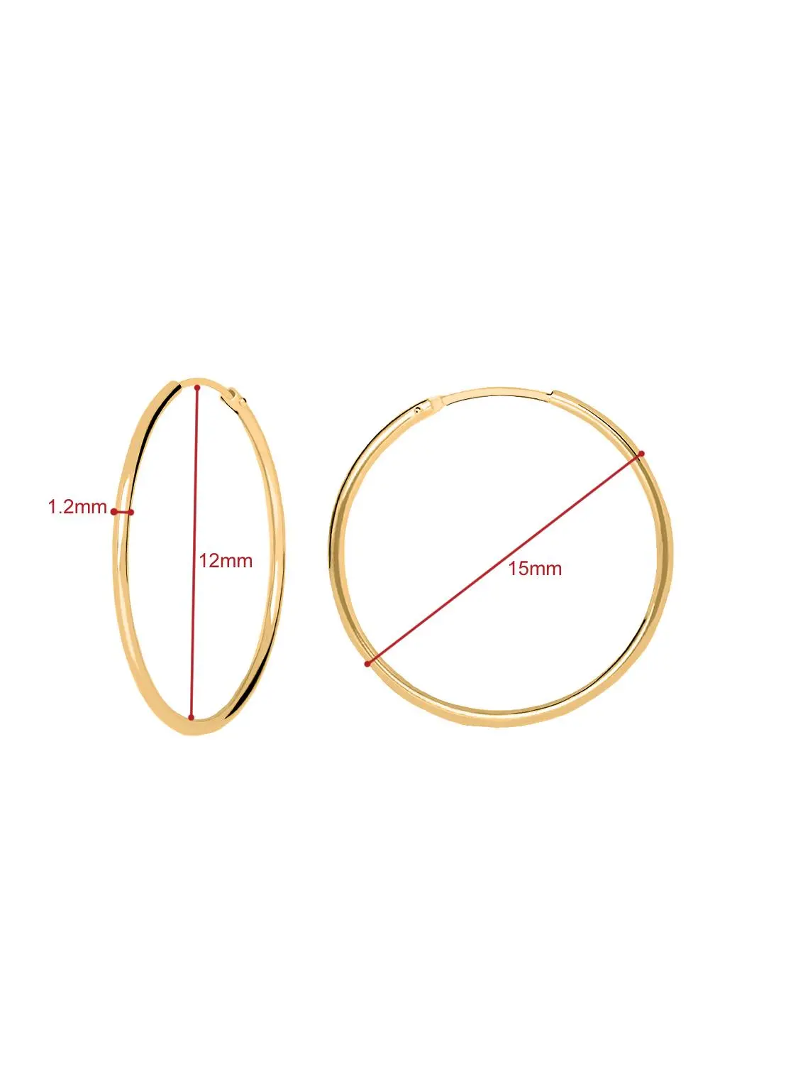 Leyla | Creolen aus echtem Gelbgold | Ansicht 4