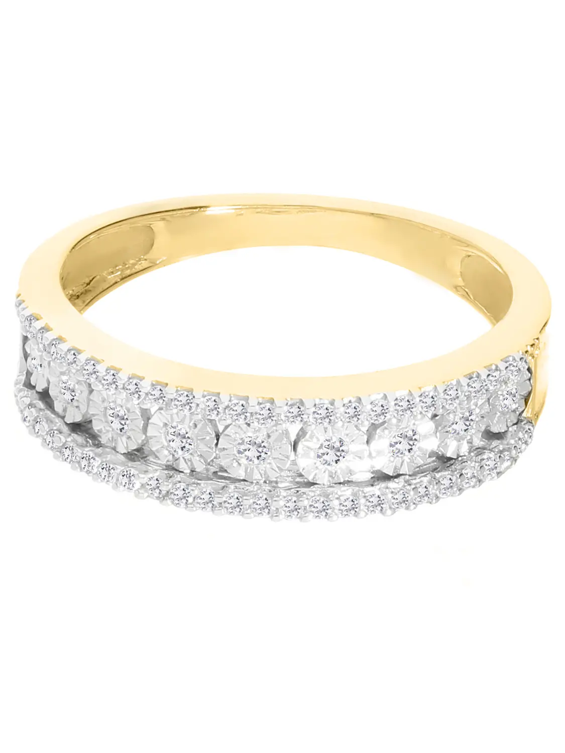 Damenring aus echtem Gelbgold mit Diamanten - Our Diana | Detailansicht