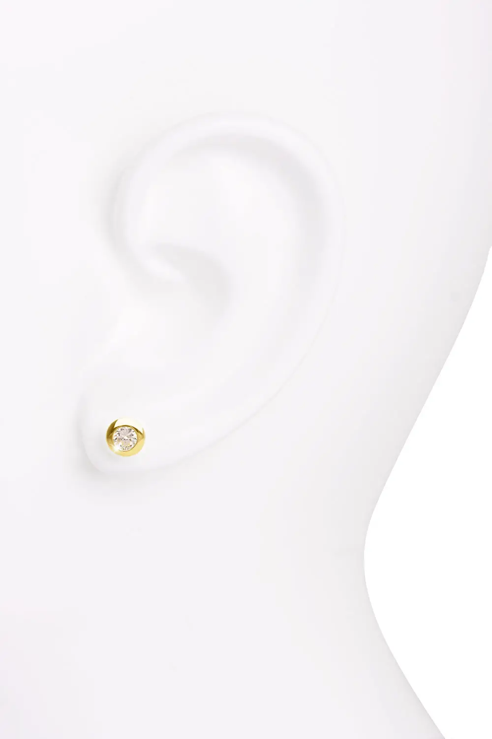 Damenohrringe aus echtem Gelbgold mit Zirkonia - Christy | Büstenansicht