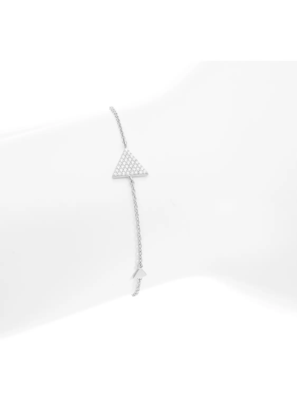 Amelie - Dreieck Zirkonia Armkette Silber