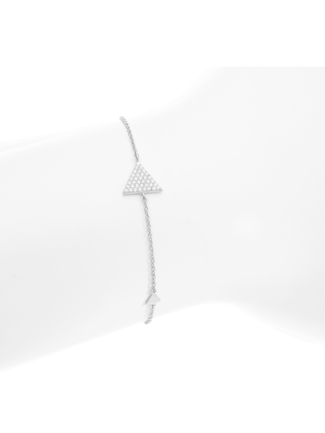 Amelie - Dreieck Zirkonia Armkette Silber