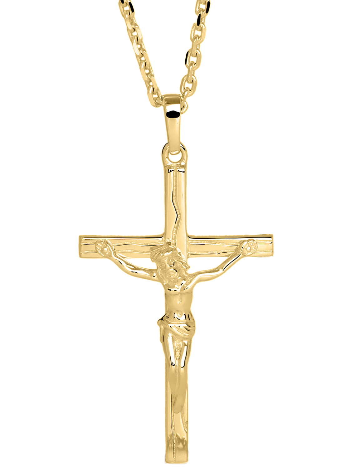 Kreuzanhänger für Damen aus echtem Gelbgold mit Zirkonia - Monaco | Detailansicht Kreuzanhänger für Damen aus echtem Gelbgold mit Zirkonia - Monaco | Detailansicht