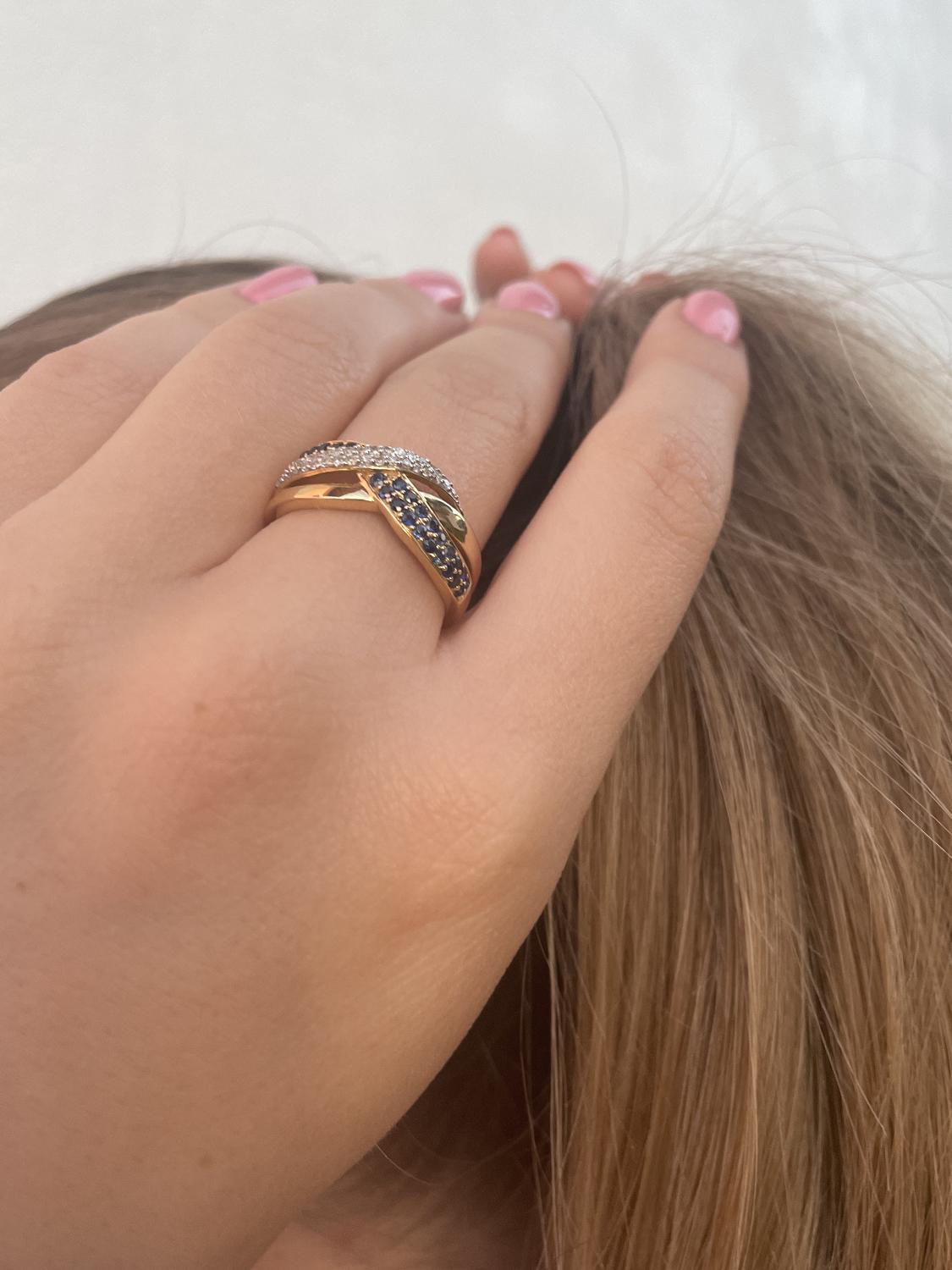 Jacotte | Ring aus echtem Gelbgold - Saphir | Ansicht 4