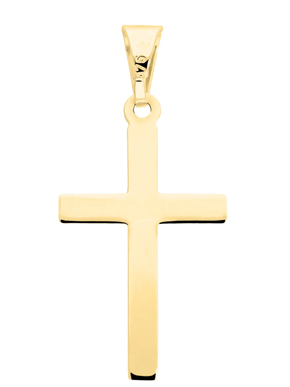 Kreuzanhänger für Damen aus echtem Gelbgold - Jinger | Rückansicht