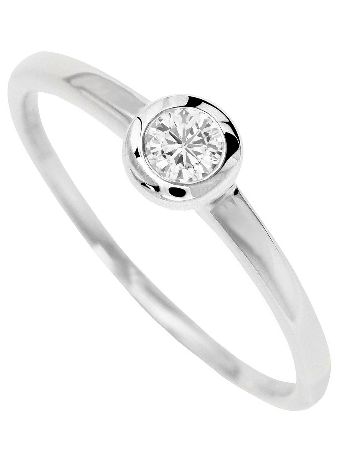 Gamma | Ring aus echtem Weißgold mit Zirkonia | Ansicht 1