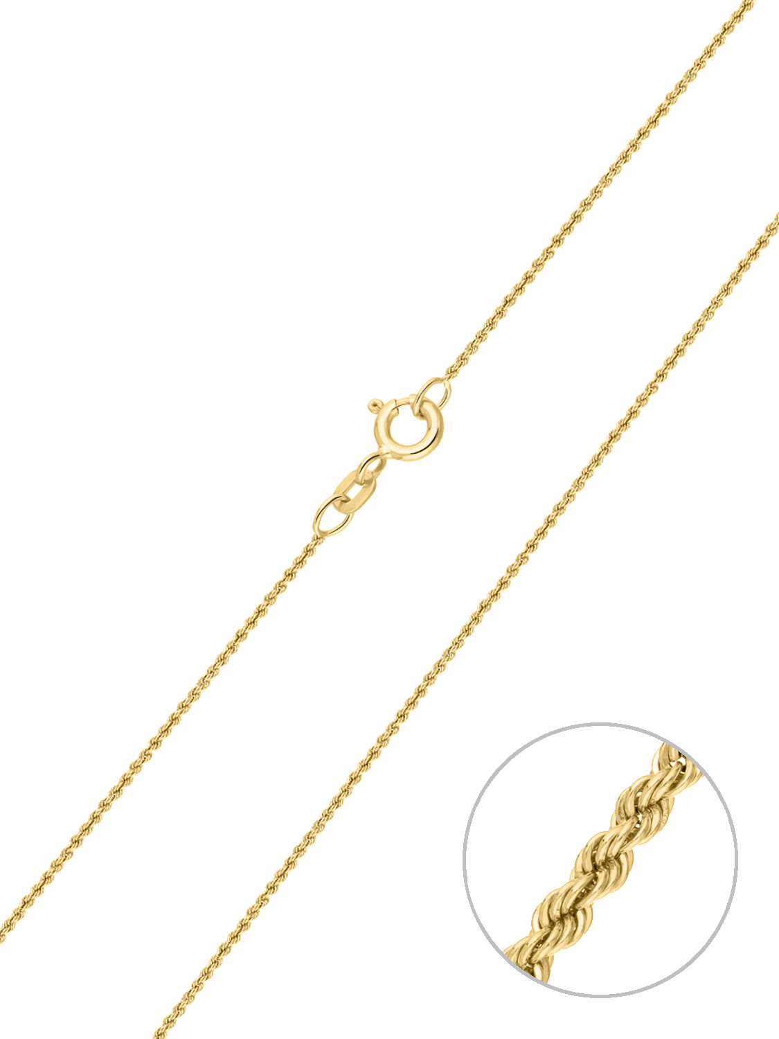 Halskette aus echtem Gelbgold (Kordelkette) - Dalmatia | Produktansicht
