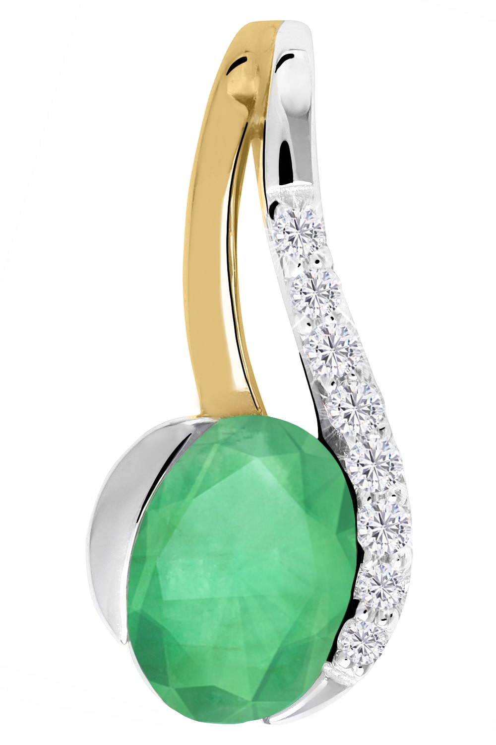 Maia - Smaragd Diamant Edelsteinanhänger 585 Gold - 0,06ct.