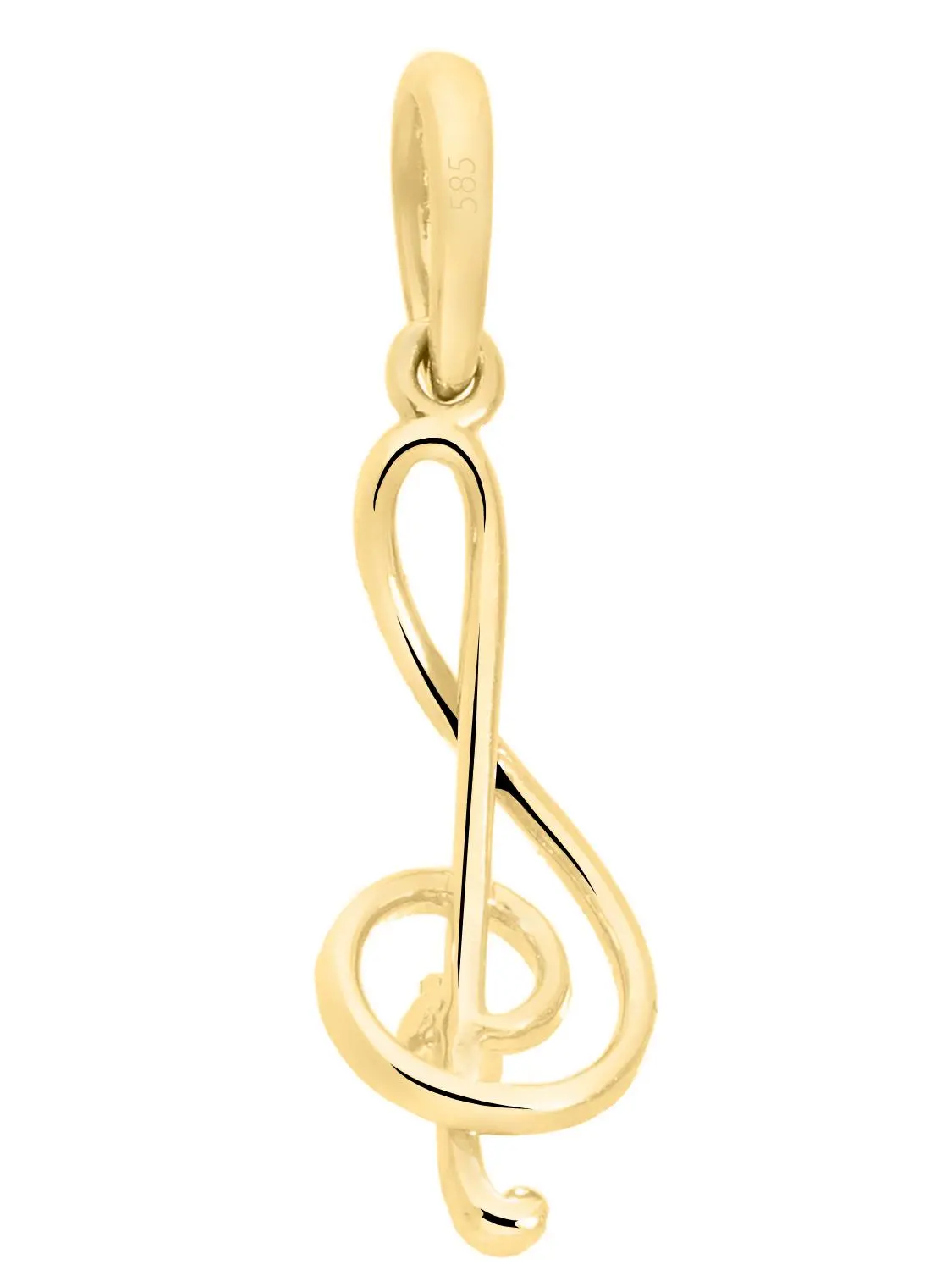 Melody - Damen Kettenanhänger Notenschlüssel 585 Gold mit Granat