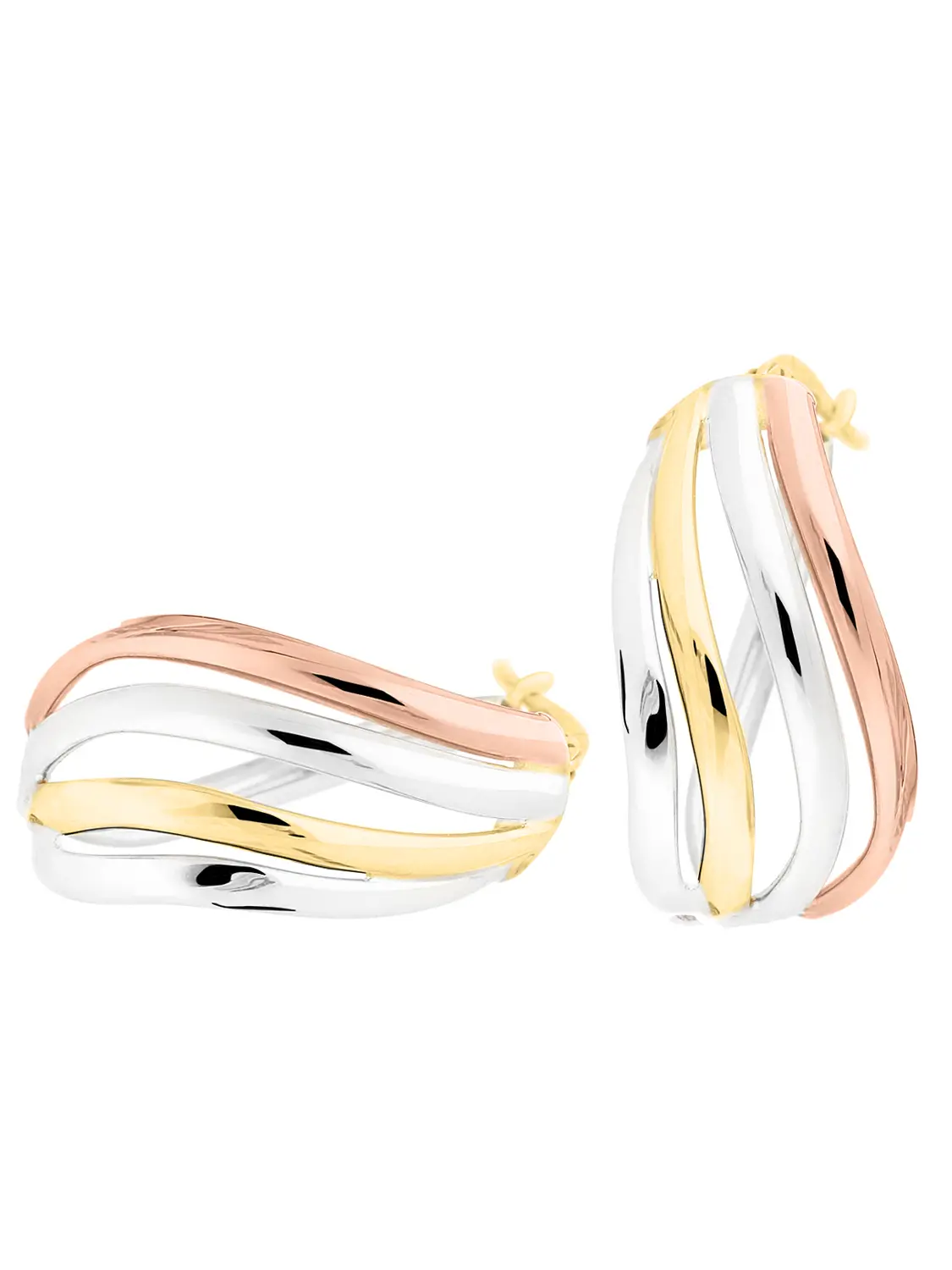 Damenohrringe aus echtem Gelbgold & Weißgold & Roségold - Mercier | Detailansicht
