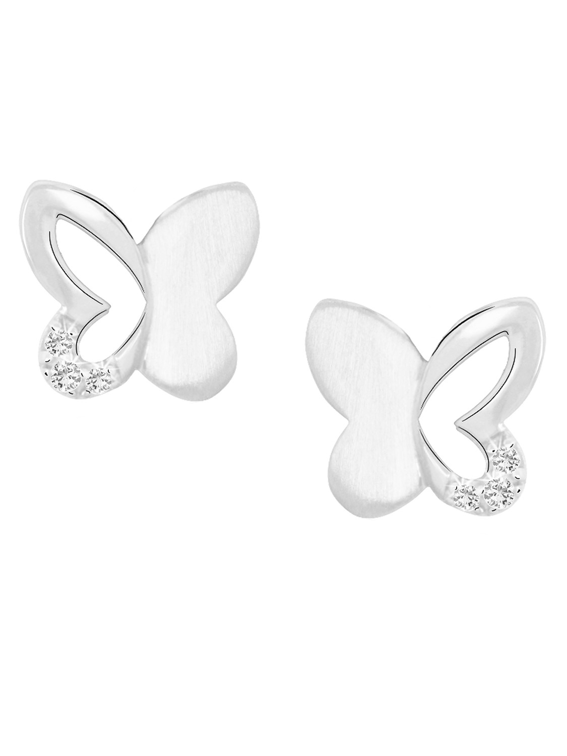 Damenohrringe für Mädchen aus echtem Sterlingsilber mit Zirkonia - Sweet Butterfly | Produktansicht