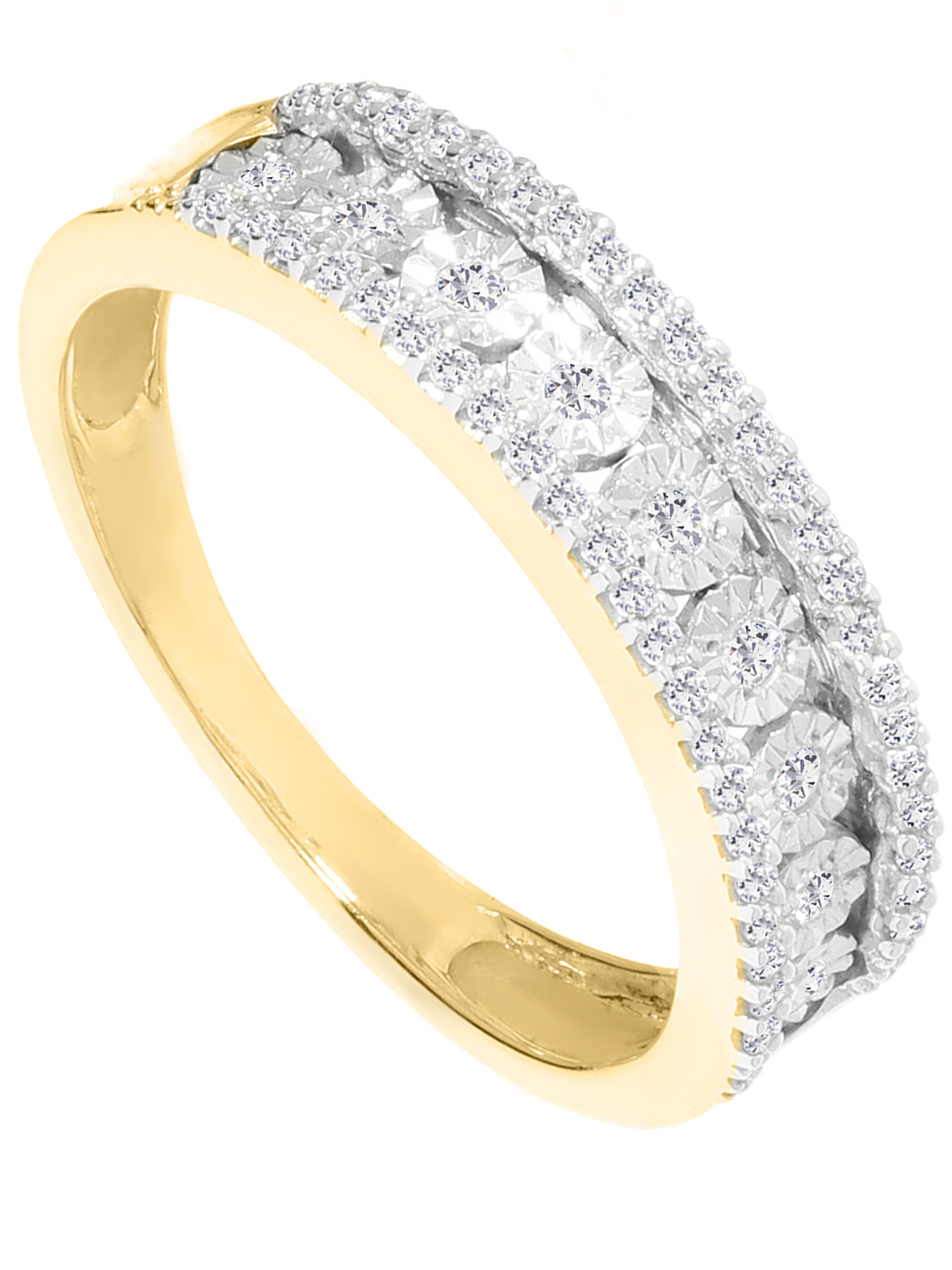 Damenring aus echtem Gelbgold mit Diamanten - Our Diana | Produktansicht