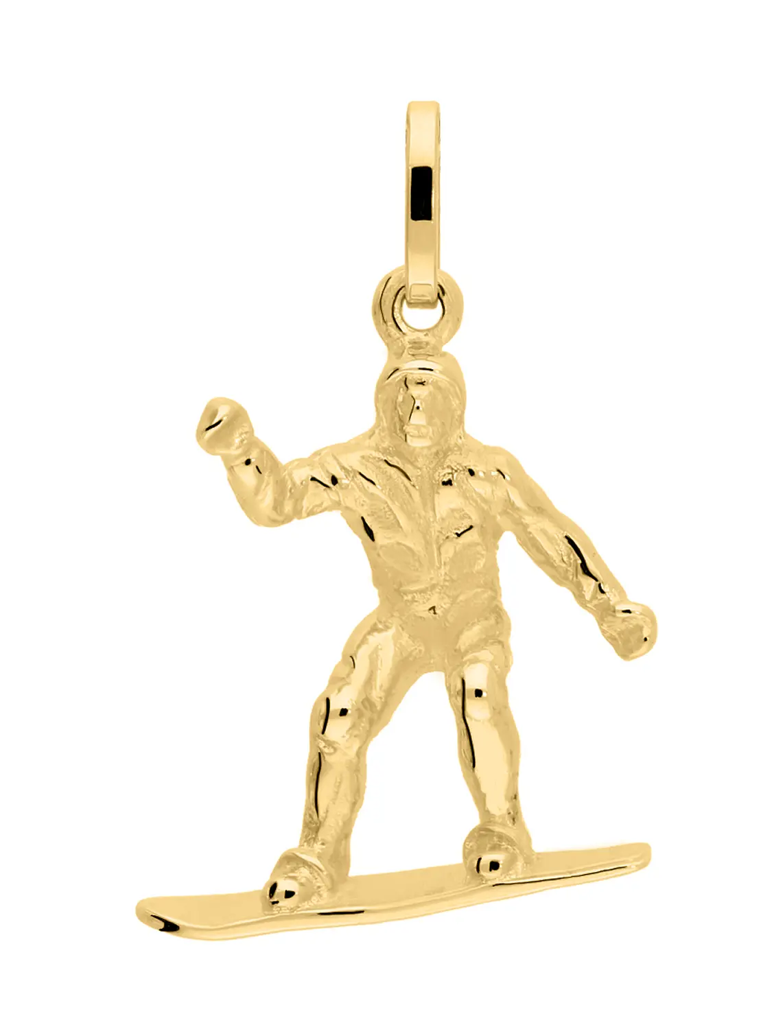 Anhänger für Herren aus echtem Gelbgold - Waveboarder | Produktansicht