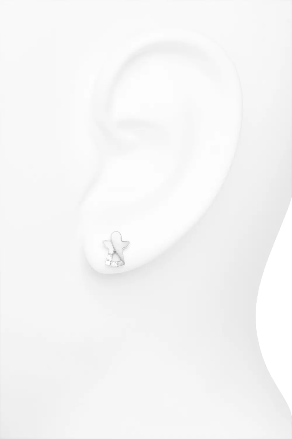 Damenohrringe für Mädchen aus echtem Sterlingsilber - Modern Angel | Büstenansicht