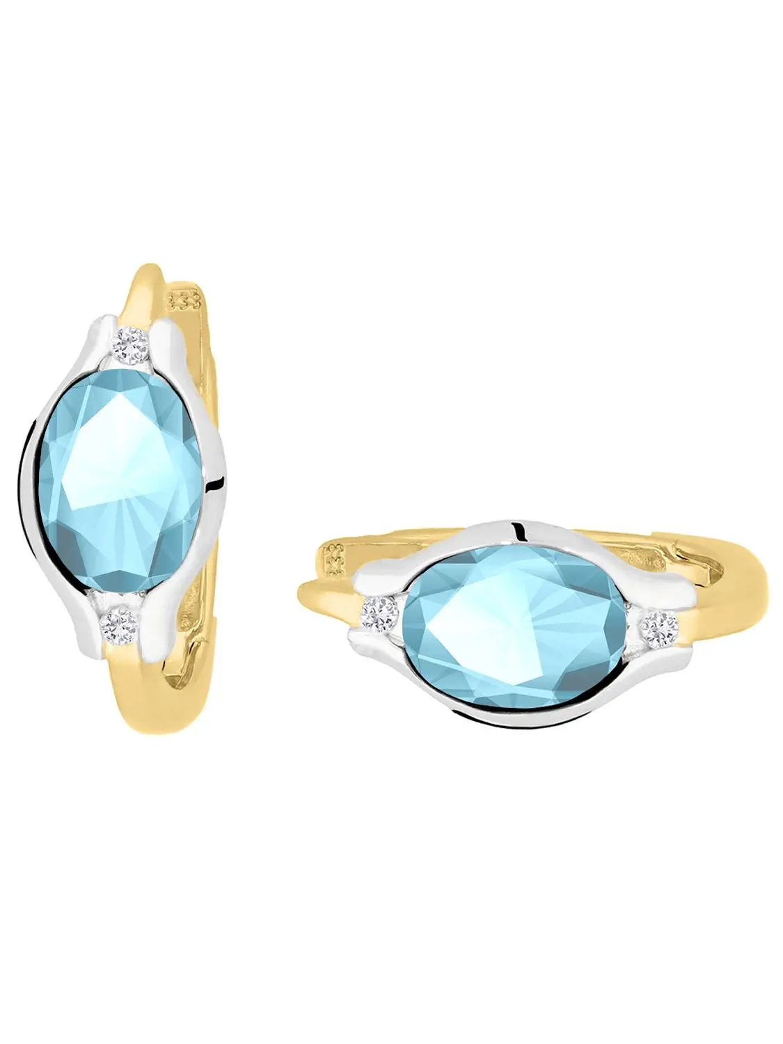 Ohrringe Damen Gold 375 mit Blautopas & Zirkonia | Athene Ohrringe Damen Gold 375 mit Blautopas & Zirkonia | Athene