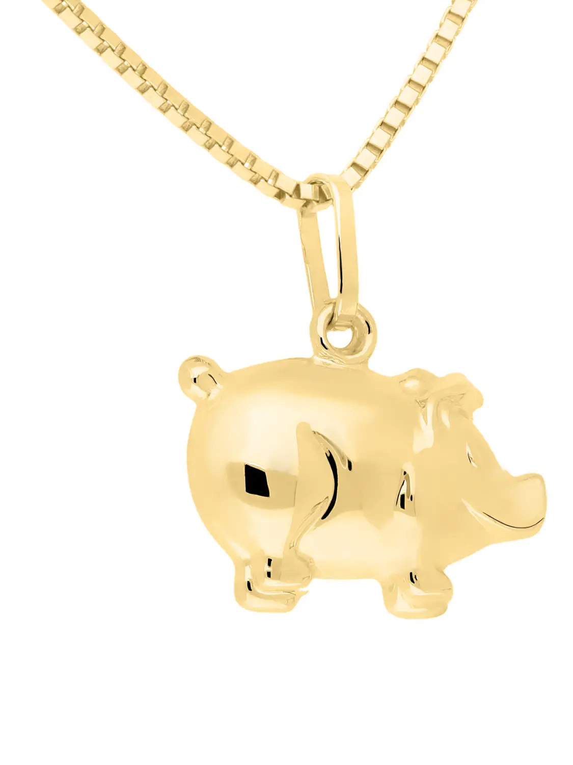 Anhänger für Damen & Herren aus echtem Gold - Piggy | Seitenansicht