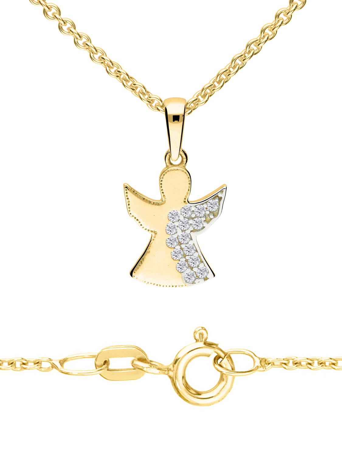 Sweet mit Engel Zirkonia Angel Set - Gold Anhänger Kette