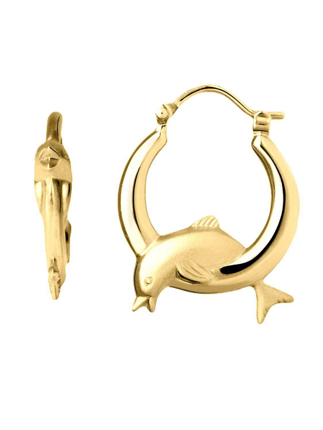 Creolen Ohrringe Gelbgold Delfin - Cheryl