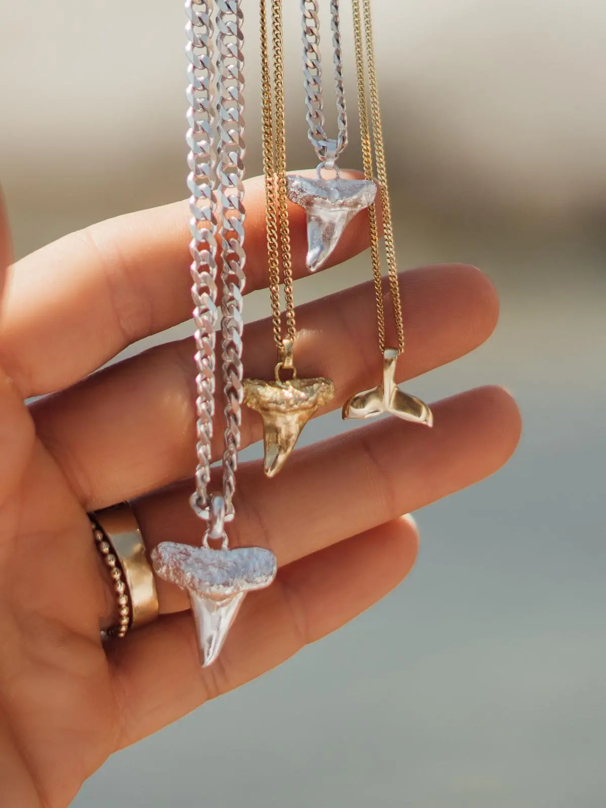 Great White | Anhänger mit Halskette aus echtem Weißgold | Ansicht 7 Great White | Anhänger mit Halskette aus echtem Weißgold | Ansicht 7