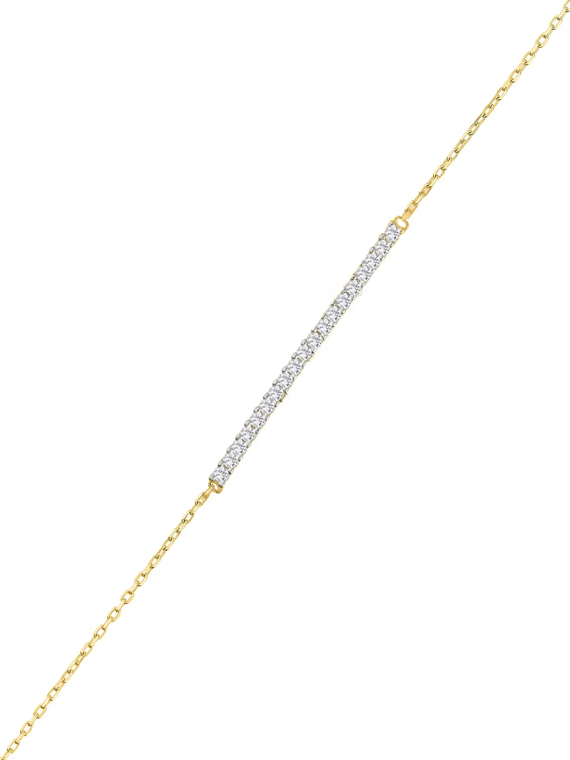 Armkette aus echtem Gelbgold mit Zirkonia - Brigitta | Detailansicht