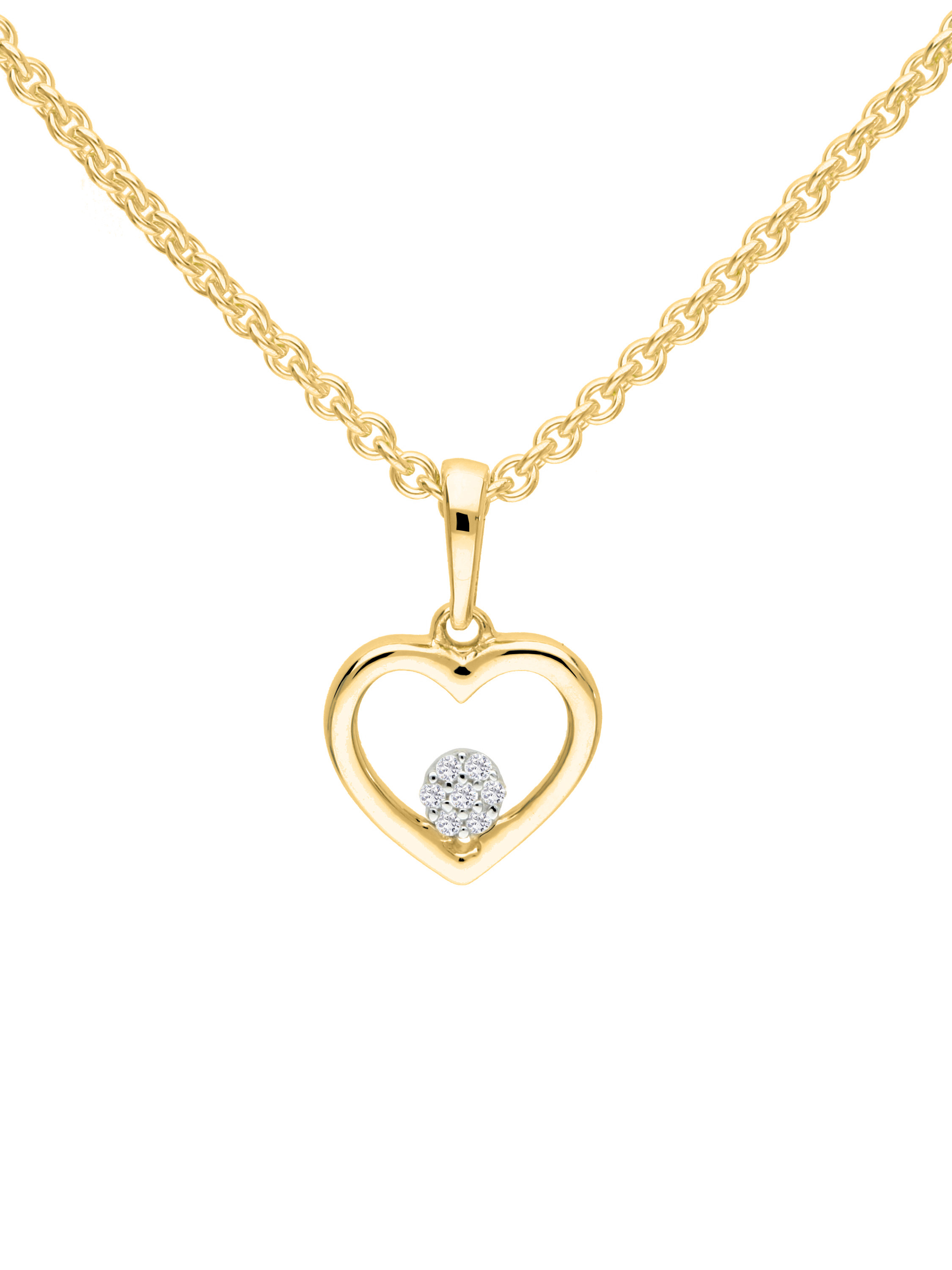 Chamia - Damen Herzanhänger mit Diamanten 585 Gold - 0,02ct.